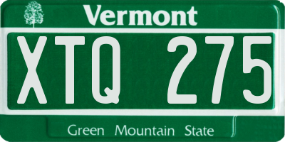 VT license plate XTQ275