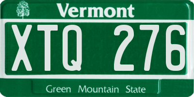 VT license plate XTQ276