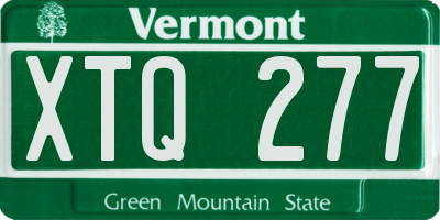 VT license plate XTQ277