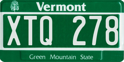 VT license plate XTQ278