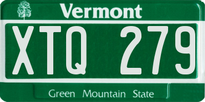 VT license plate XTQ279