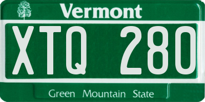 VT license plate XTQ280