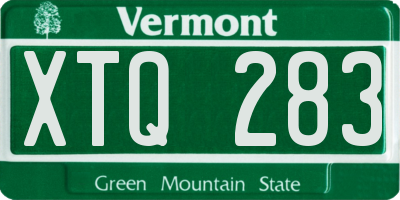 VT license plate XTQ283