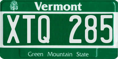 VT license plate XTQ285