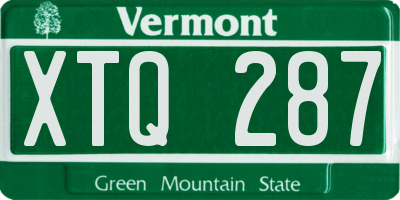 VT license plate XTQ287