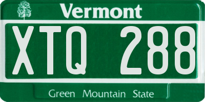 VT license plate XTQ288