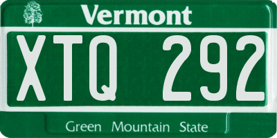 VT license plate XTQ292