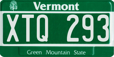 VT license plate XTQ293