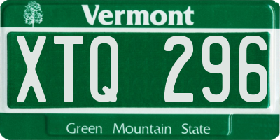 VT license plate XTQ296