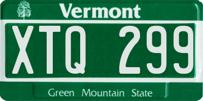 VT license plate XTQ299