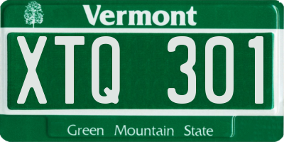 VT license plate XTQ301