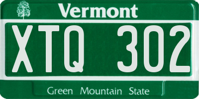 VT license plate XTQ302