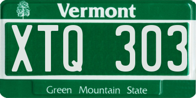 VT license plate XTQ303