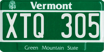 VT license plate XTQ305