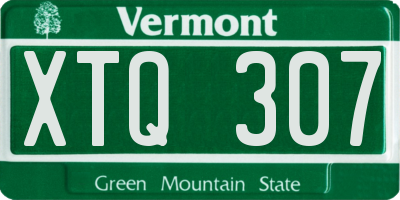 VT license plate XTQ307