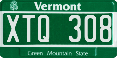 VT license plate XTQ308