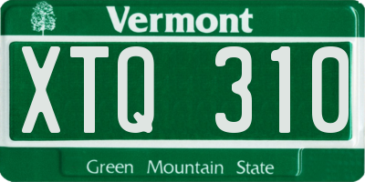VT license plate XTQ310