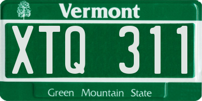 VT license plate XTQ311