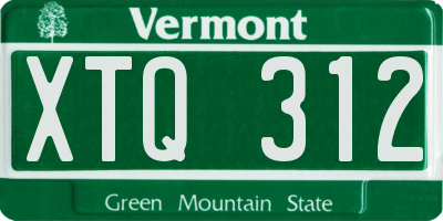 VT license plate XTQ312