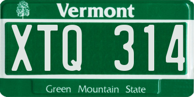 VT license plate XTQ314