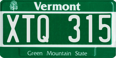 VT license plate XTQ315