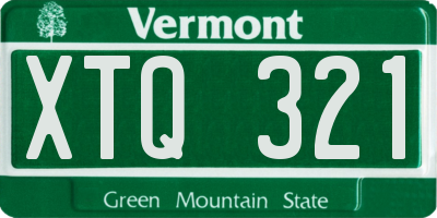 VT license plate XTQ321