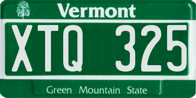 VT license plate XTQ325