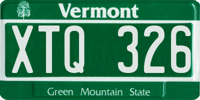 VT license plate XTQ326