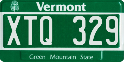 VT license plate XTQ329