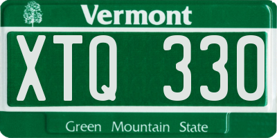 VT license plate XTQ330