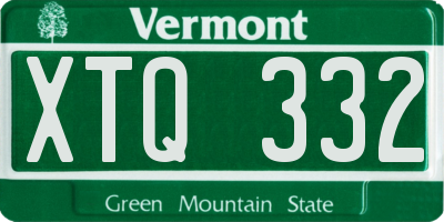VT license plate XTQ332