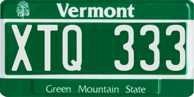 VT license plate XTQ333