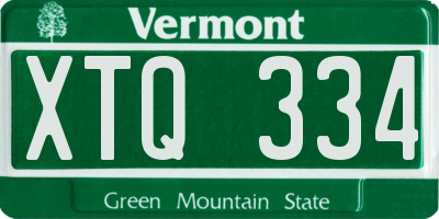 VT license plate XTQ334