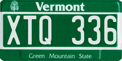 VT license plate XTQ336