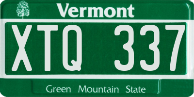 VT license plate XTQ337