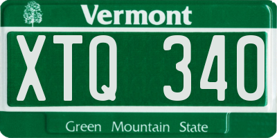 VT license plate XTQ340
