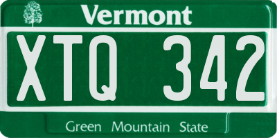VT license plate XTQ342