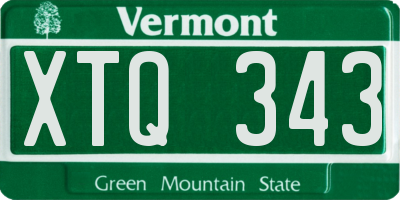 VT license plate XTQ343
