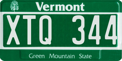 VT license plate XTQ344