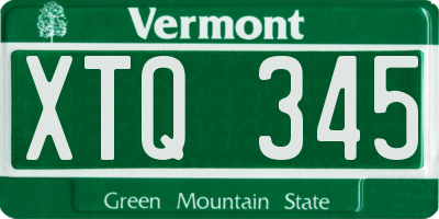 VT license plate XTQ345