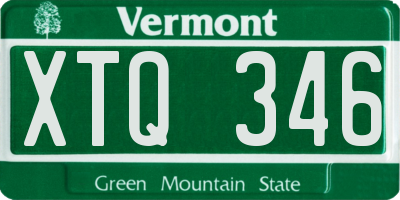 VT license plate XTQ346
