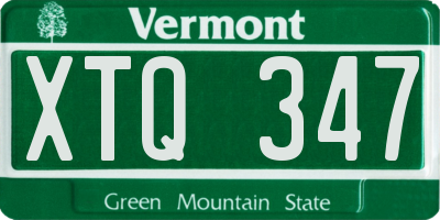 VT license plate XTQ347