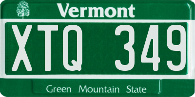 VT license plate XTQ349