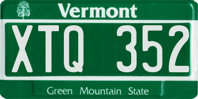 VT license plate XTQ352