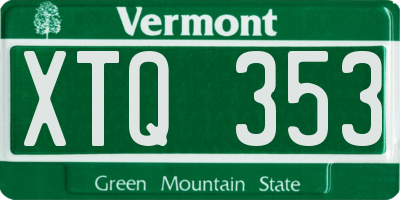 VT license plate XTQ353
