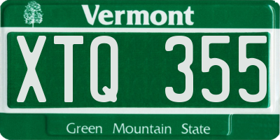 VT license plate XTQ355