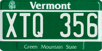 VT license plate XTQ356
