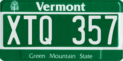 VT license plate XTQ357