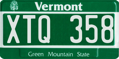 VT license plate XTQ358