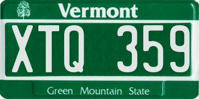 VT license plate XTQ359